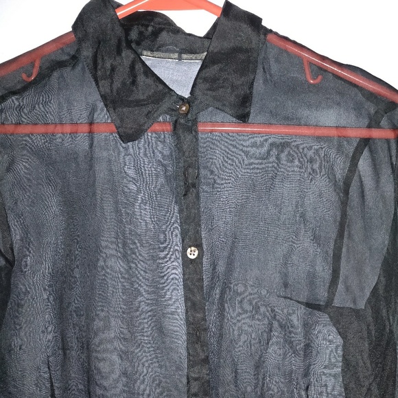Sheer black button down - Picture 5 of 5